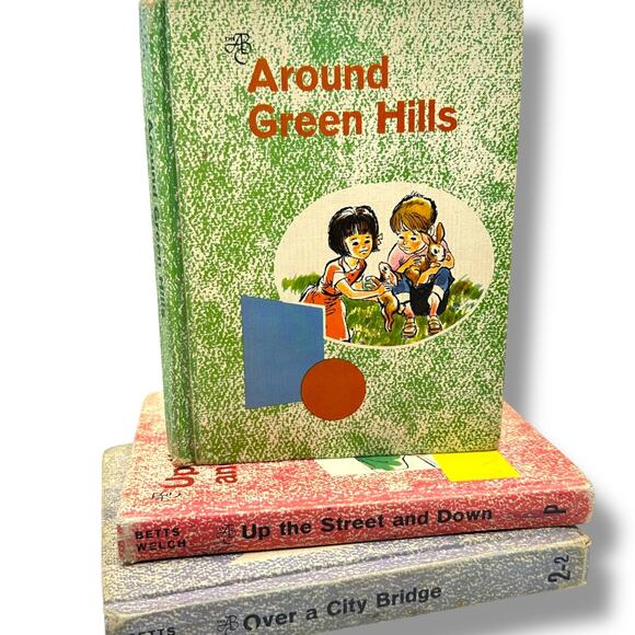 1960s Children’s School Books reading primers x3 Around Green Hills Betts Basic - Picture 1 of 9